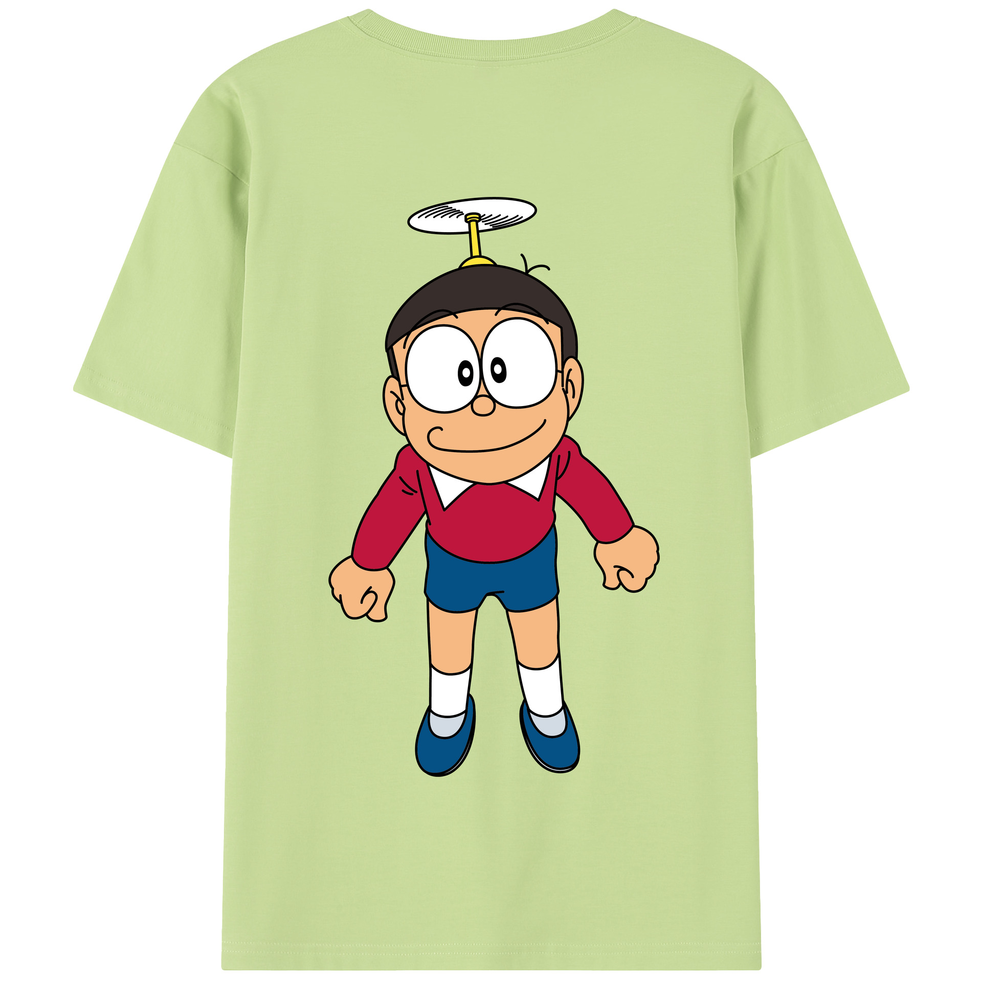（画像用） ドラえもん 野比 のび太 Doraemon Nobita Nobi 綿100％半袖Tシャツ（背面プリント）